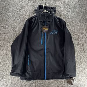 Carolina Panthers 3 Layer Soft Shell Jacket Mens Extra Large Black Full Zip New